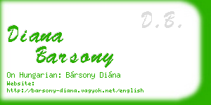 diana barsony business card