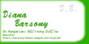 diana barsony business card